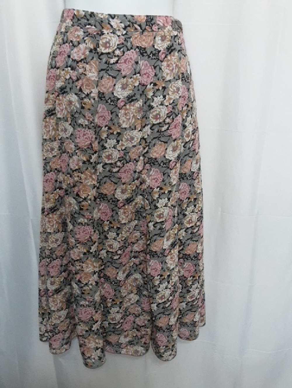 Notations Floral  Skirt — Pink, Beige & Gray